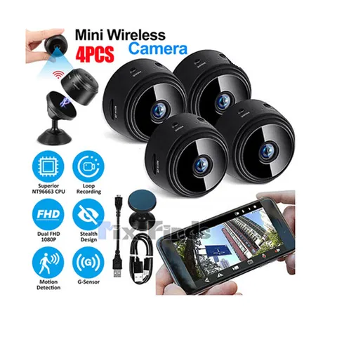 4x Wireless WiFi Mini Camera Small HD 1080P Portable Home Security