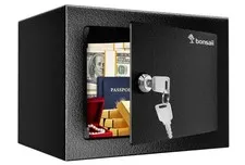 Bonsaii Safe Box with Key Lock, Steel Security Lock Box