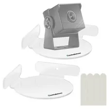 2 PCS Acrylic Mini Circular Corner Shelf Mount Security Camera Holder Clear