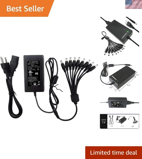 Efficient 12V 5A Security Camera Power Adapter - Split Power for Multiple Brands
