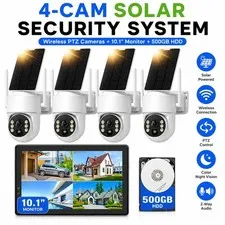 CAMCAMP Wireless Home Security System 2K Solar Powered Outdoor Camera 500GB HDD