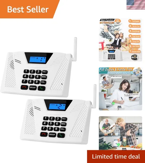 Intercoms Wireless for Home, Full Duplex Hands-Free Intercom, White | 5300ft ...