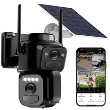 Camara Solar Với Lente Dual Y Vision A Color De Seis Megapixeles De Lujo
