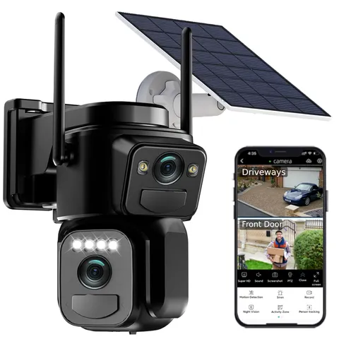 Camara Solar Với Lente Dual Y Vision A Color De Seis Megapixeles De Lujo