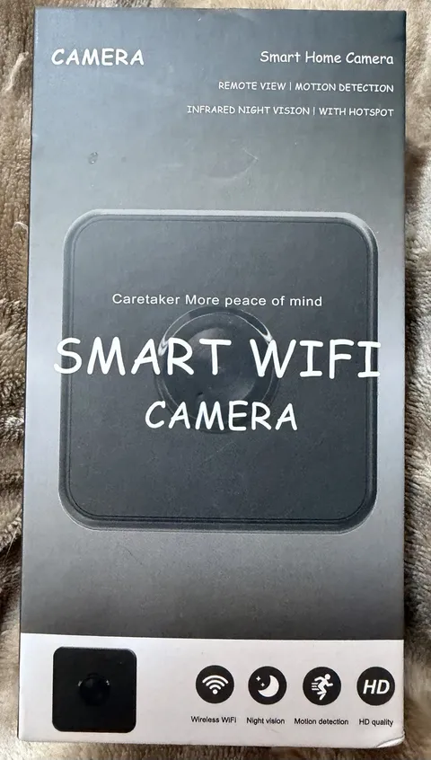 Smart WiFi Camera IP/Network Indoor Black Wi-Fi Night Vision Motion Detect 1pc