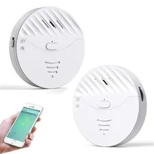 WiFi Window Alarm System, 2 Pack Glass Break Detection with Phone APP, 120dB ...
