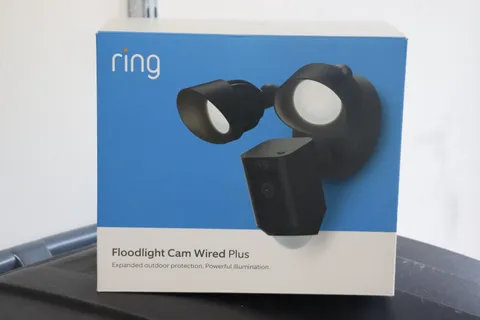 Ring Floodlight Cam Wired Plus Outdoor Wired Full HD Surveillance Camera - Black