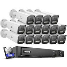 ANNKE 12MP 16CH NVR 4K POE Security IP Camera System 4x Zoom Two Way Audio Color