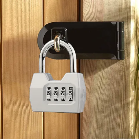 4 Digit Combination Lock For Locker Heavy Duty Zinc Alloy Padlock 7mm Steel DSO