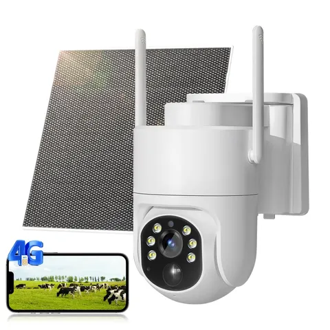 4G LTE Cellular Security Camera, No WiFi Solar Powered Security Camera