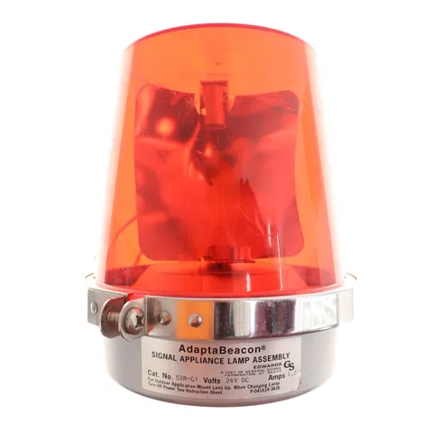 EDWARDS SIGNALING 53RG1 ADAPTA-BEACON WEATHERPROOF ROTATING LIGHT, 24V, RED