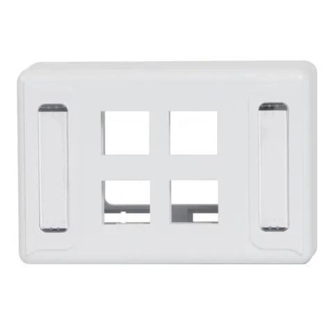 ICC IC108UF4WH Furniture Universal Faceplate with Ports for EZ HD Style, White