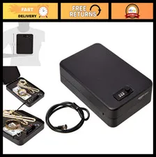 Portable Security Lock Box Safe with Combination Lock for Documents & Valuables