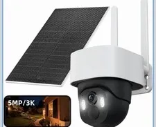 3K 5MP Solar Wireless PTZ Outdoor Camera, Auto Tracking, Night Vision, PIR