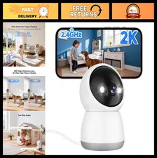2.4G WiFi Indoor Security Camera, 2K Pan/Tilt, Color Night Vision, Motion Detect