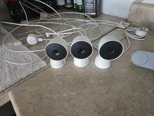 3 Google Nest Security Cam (Wired) - 2nd gen + one door bell camera +adt man hub