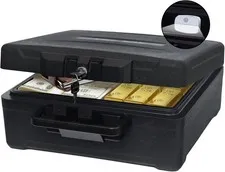 Fireproof Document Box with Key Lock Portable Home Safe
