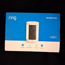 Ring Spotlight Cam 2nd Gen 2K Battery Wi‑Fi Camera, Motion + 2‑Way, White
