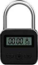 Metal Timer Lock - Electronic Time Padlock with LCD Display - USB Rechargeable (