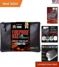 Fireproof Document Pouch 10"x13" - Protect Cash and Papers from Fire | 2000°F...