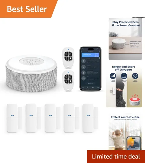 Affordable Wireless Smart Home Alarm System - 8-Piece Kit with Alexa Support
