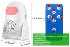 Desktop Wall Mounting Motion Sensor 125dB Alarm Chime Alert Remote Control