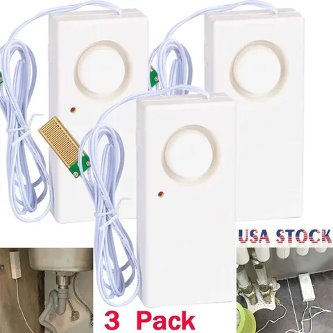 3 Pack Water Leak Leakage Detector Detection Sound Alarm Sensor for Home 120Db
