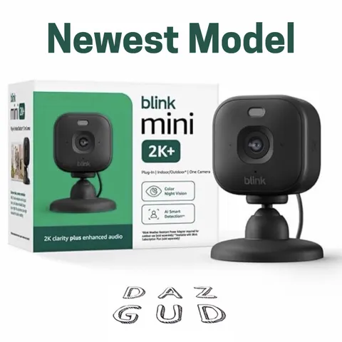 Blink Mini 2K + (Newest Model) Plug In Home & Pet Indoor Security Camera - Black