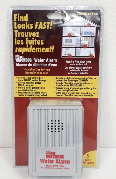 The Watchdog Water Alarm Early Warning Leak Detector BWD-HWA, New Sealed