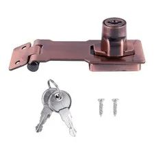 3 Inch Zinc Alloy 90 Degrees Keyed Hasp Lock Knob Keyed Lock Hasp for Door