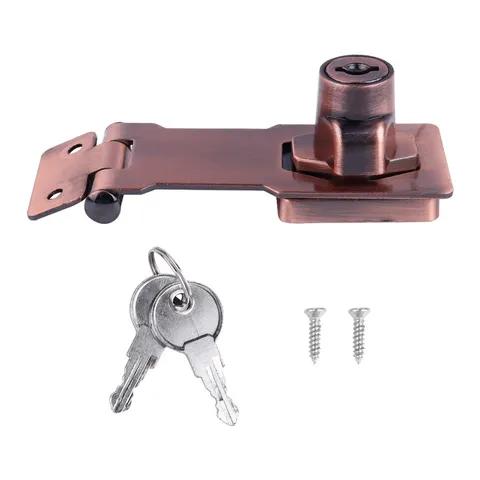 3 Inch Zinc Alloy 90 Degrees Keyed Hasp Lock Knob Keyed Lock Hasp for Door