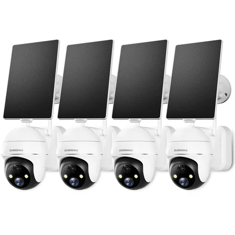 2K Solar Security Cameras Wireless Outdoor 4-Pack, Solar Powered Cameras for ...