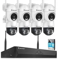 PTZ 5MP WiFi 10CH NVR Security Camera System Outdoor Wireless 2‑Way Audio  Kit