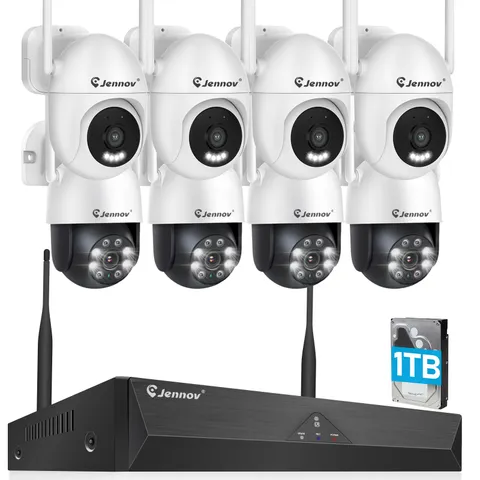 PTZ 5MP WiFi 10CH NVR Security Camera System Outdoor Wireless 2‑Way Audio  Kit