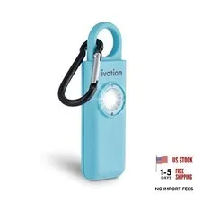 Personal SOS Alarm Keychain | Self-Defense Safety Siren & LED Panic Aqua