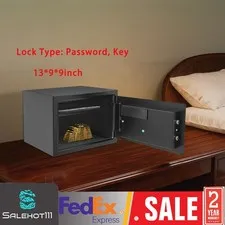 35×25×25cm Q235 Steel Safe Box Password Key Dual Lock for Valuables Storage