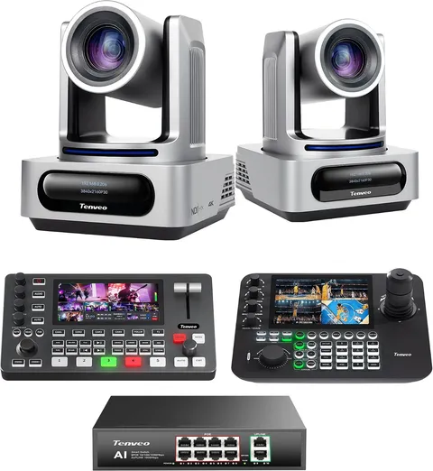 PTZ Camera Bundle - 4K NDI PTZ Camera(2Pcs) 20X Zoom AI Tracking Hdmi/Usb3.0/Lan