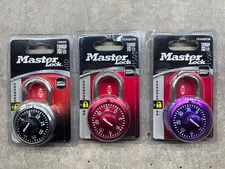 New Master Lock Combination Padlock LOT OF 3 SCHOOL LOCKER
