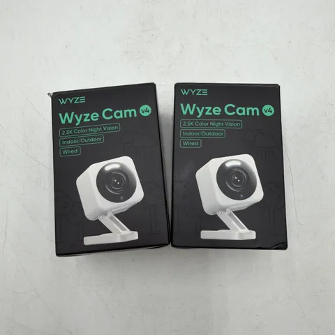Lot Of 2 WYZE Cam v4 2.5K HD WiFi Smart Home Security Camera White