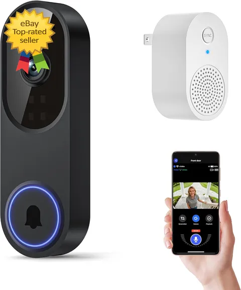 1080P Wireless WiFi Video Doorbell Camera Two Audio Night Vision Motion Detect