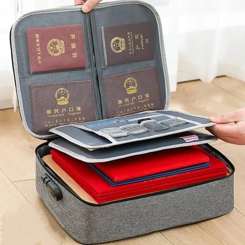 Document Organizer Briefcase 3-Layer Folder Holder Men's Women's Bag Cover Purse