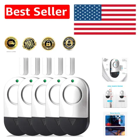 5 Pack Window Alarm Sensors - Easy Install 120DB Door Alarms for Safety
