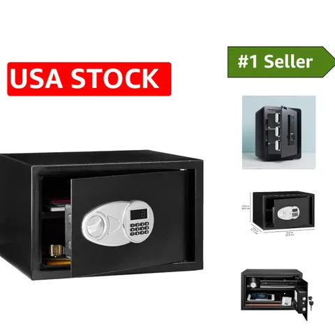 1.2-Cubic-Foot Steel Security Safe with Digital Lock & Removable Shelf in Black