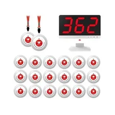 Wireless Emergency Pager Buttons for Medical Office, Call Button for Elderly,...