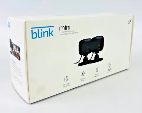 Blink Mini Compact indoor plug-in smart security camera 1080p HD2 cameras Black