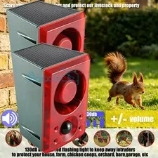 2PCS Solar Alarm Motion Sensor - Solar Sound Light Outdoor Dog Barking Security