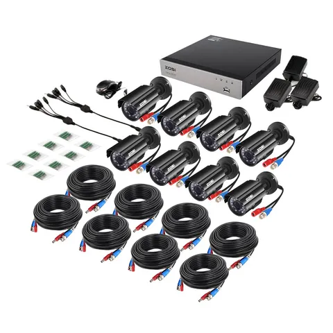 ZOSI HD 8AN-211B8-00-US 1080N 8 Channel DVR Security System with 8 720p 1MP