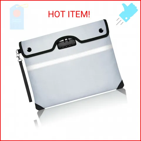 Jsngbse 6200°F Fireproof Document Bag with Lock, 15x 11.8 Inch Fire Proof Bag fo