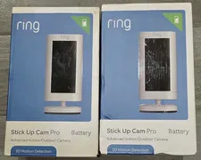 Ring Stick Up Cam Pro Battery White Indoor/Outdoor 3D Motion HDR 1080p