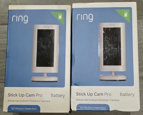 Ring Stick Up Cam Pro Battery White Indoor/Outdoor 3D Motion HDR 1080p